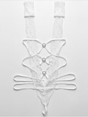 White Lace Strappy Teddy Bodysuit - Women Intimates & Sleepwear
